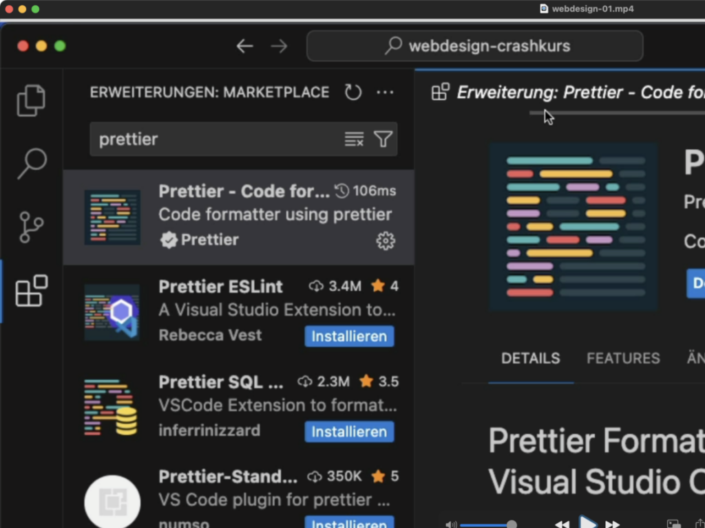 Tutorial: VSCode für Webdesign / HTML / CSS  einrichten