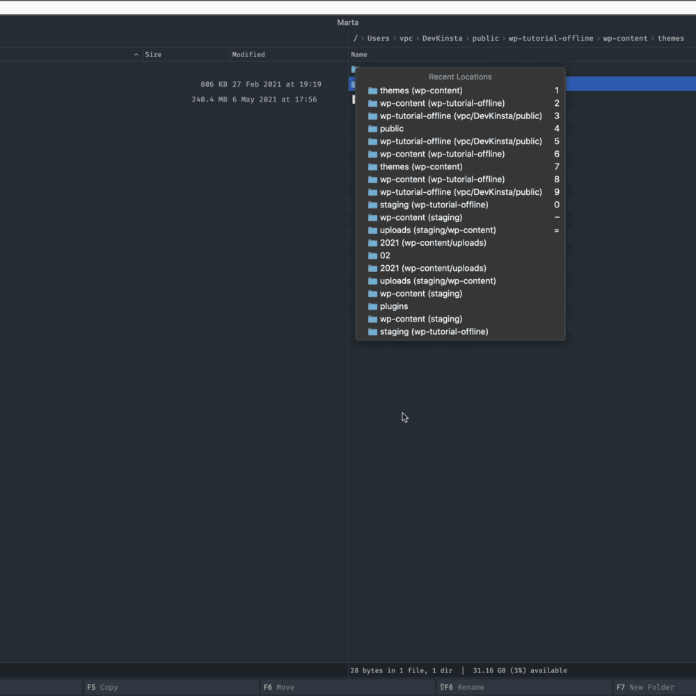 Screenshot vom Mac-Tool Marta