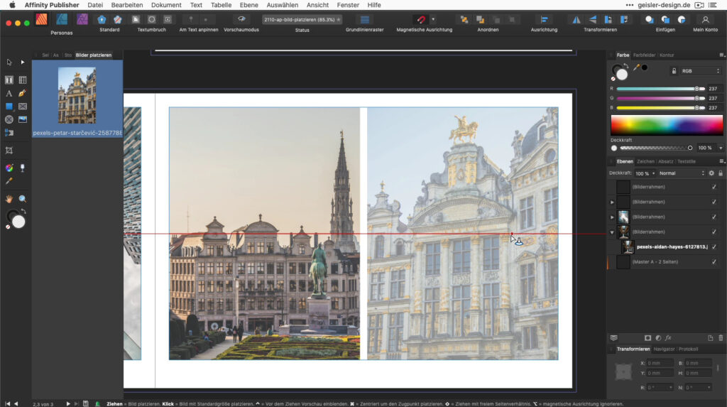 Affinity Publisher: Bilder platzieren