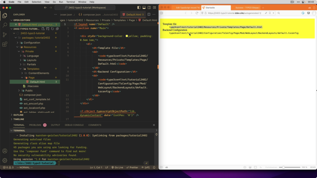 TYPO3: Sitepackage erstellen und installieren