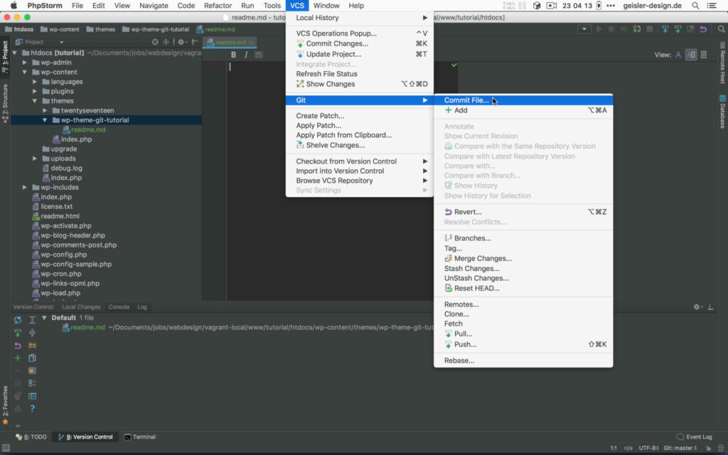 Video-Tutorial PHPStorm: Git-Integration